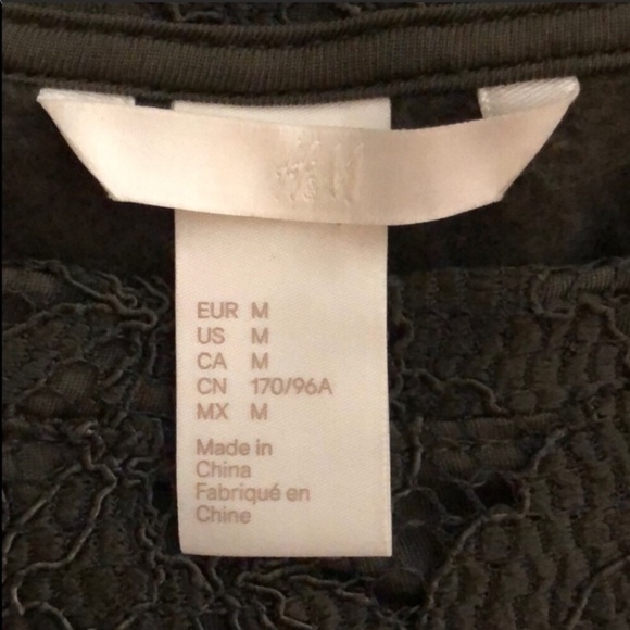 H&M olive green lace front top - Picture 7 of 8